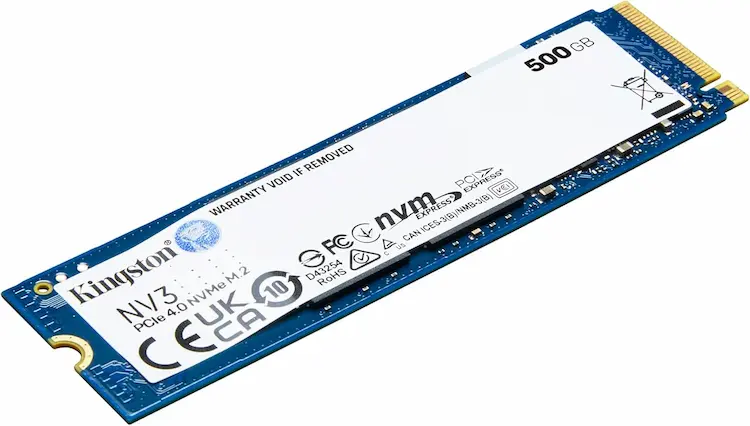 SSD NVMe Kingston NV3 500 Go pour PC fixe et ordinateur portable compatible M.2