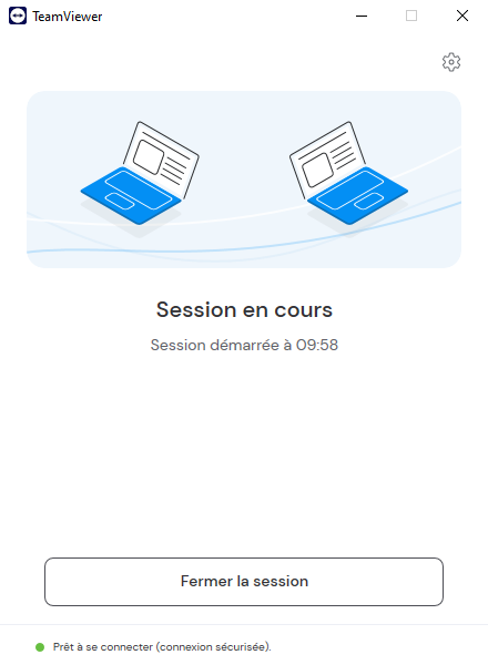 TeamViewer session ongoing screen