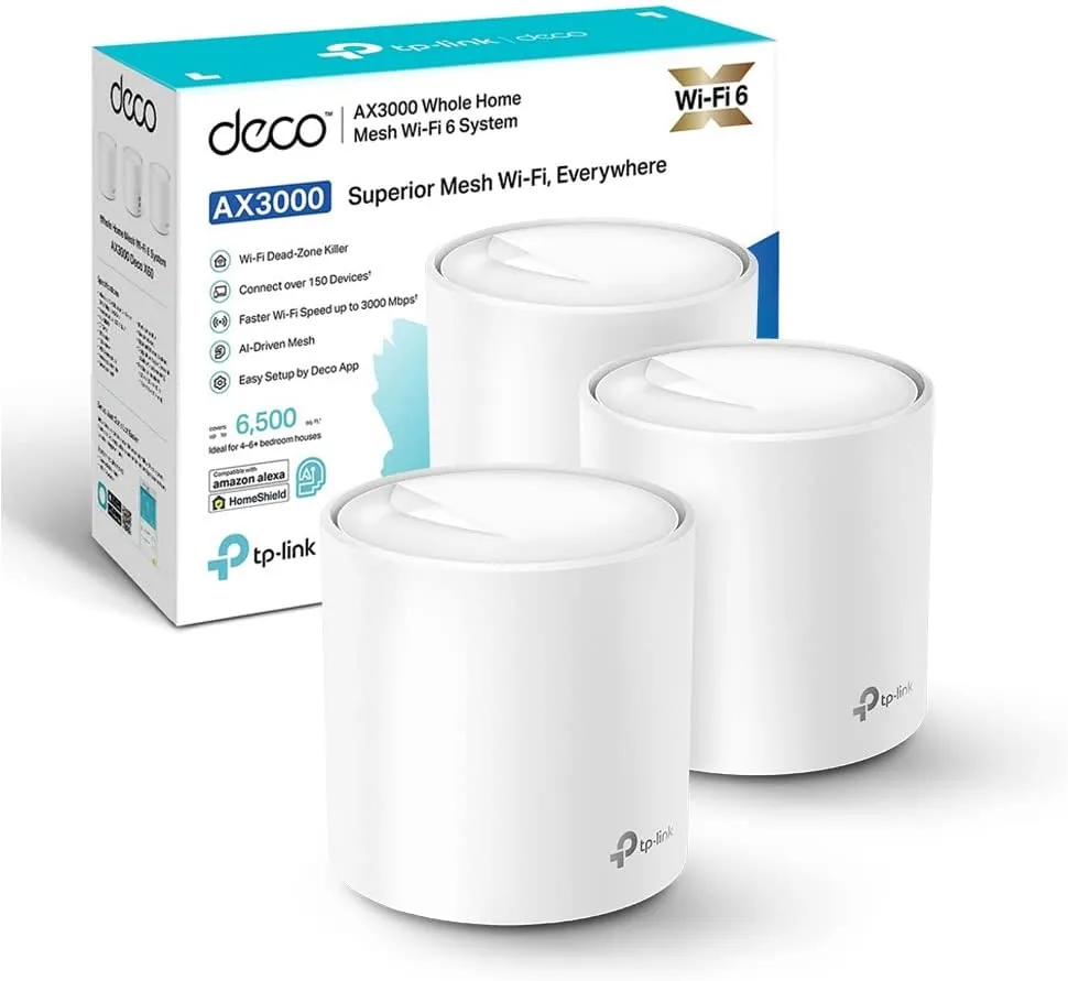 Trois bornes Mesh Wi-Fi 6 TP-Link Deco X50