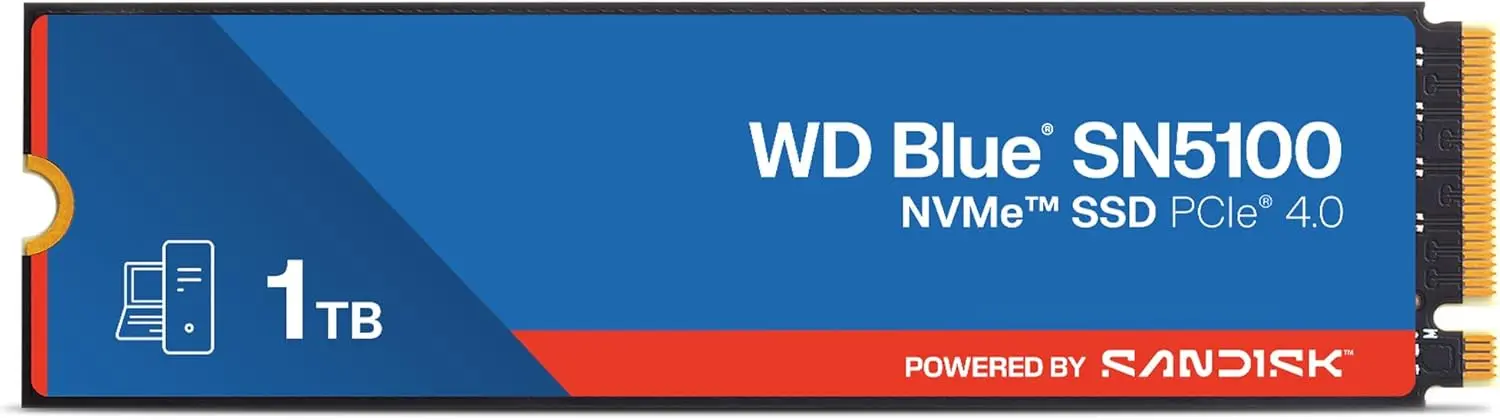 SSD WD Blue SN5100 1to présenté sur fond blanc