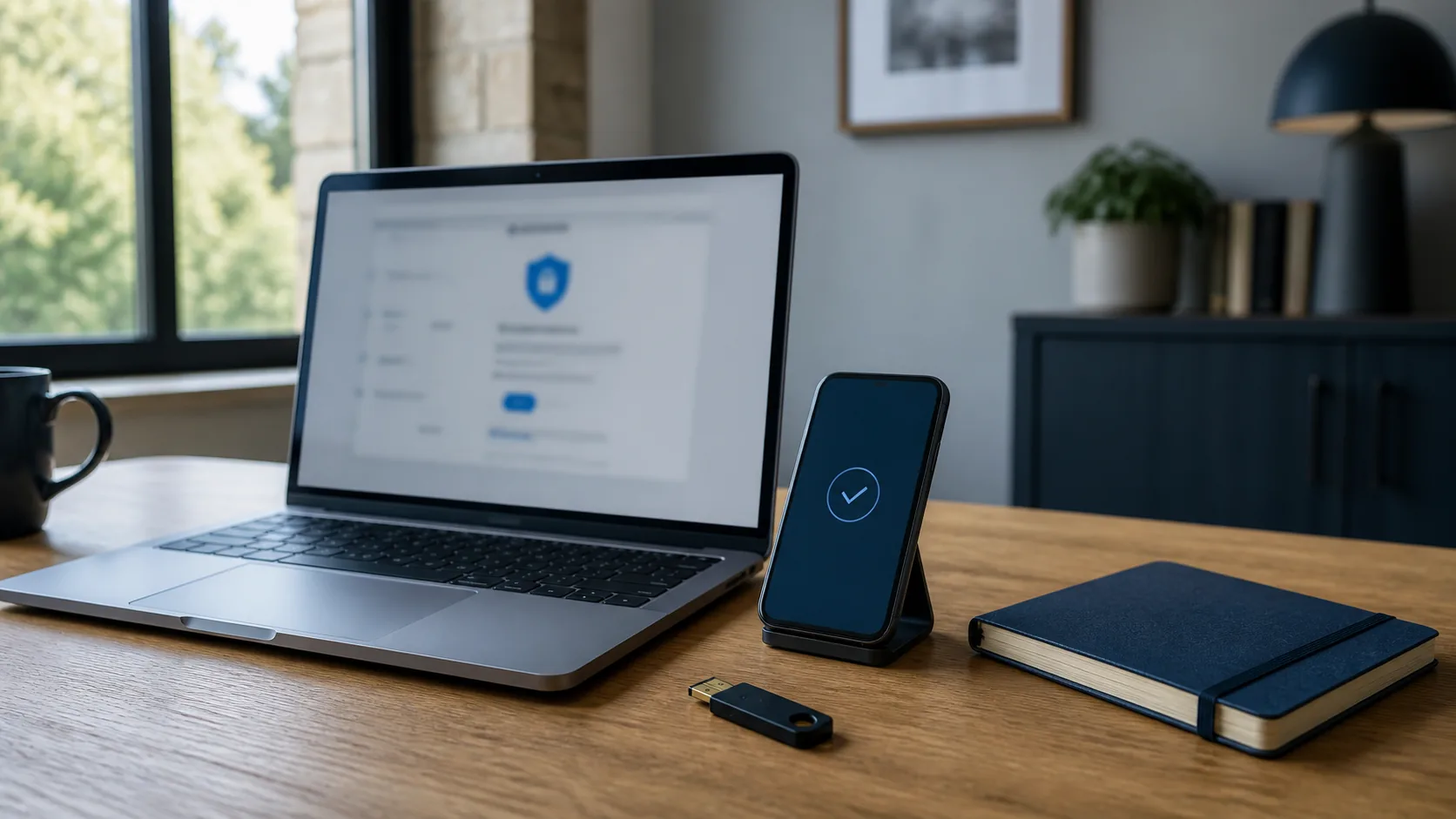 Laptop and smartphone ready to secure a compromised Microsoft account