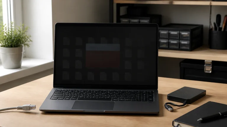 Computer isolated from the network with an offline backup after a ransomware attack