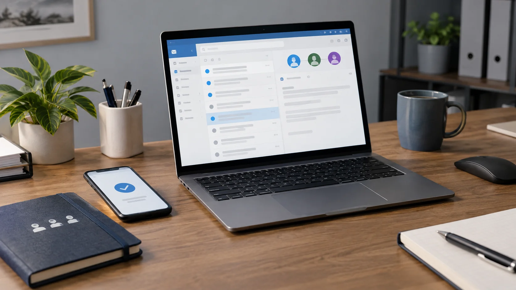 Boîte de réception partagée avec trois accès nominatifs et validation mobile